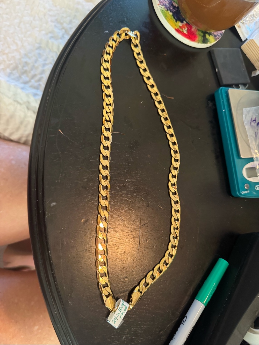 24 inch rhodium plating will not turn Gold Cuban Link Necklace - Chunky Chain